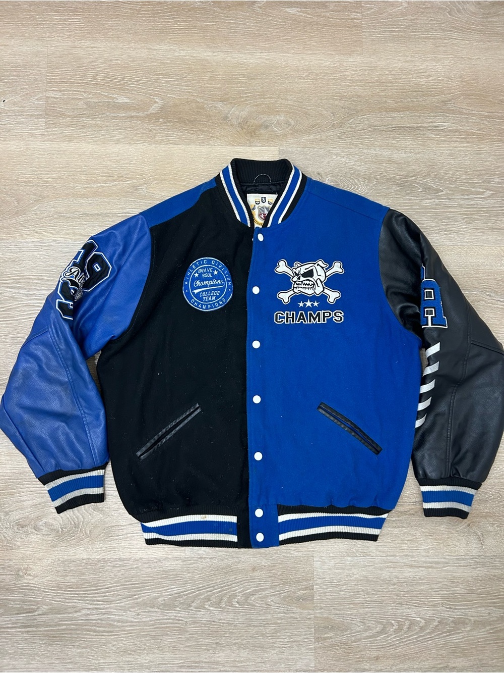 Smoke Rise Bomber Jacket Size 3 XL Blue & Black